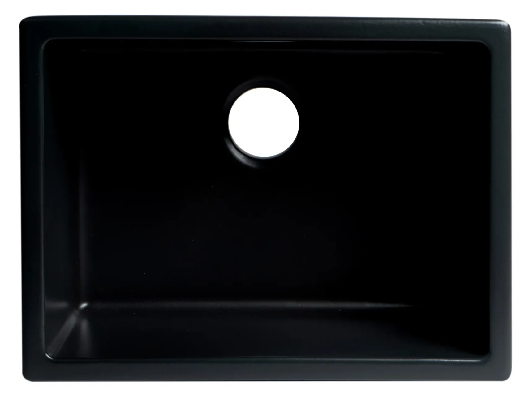 ALFI brand 24" Dual Mount Fireclay Kitchen Sink, Black Matte, No Faucet Hole, AB2418UD-BM