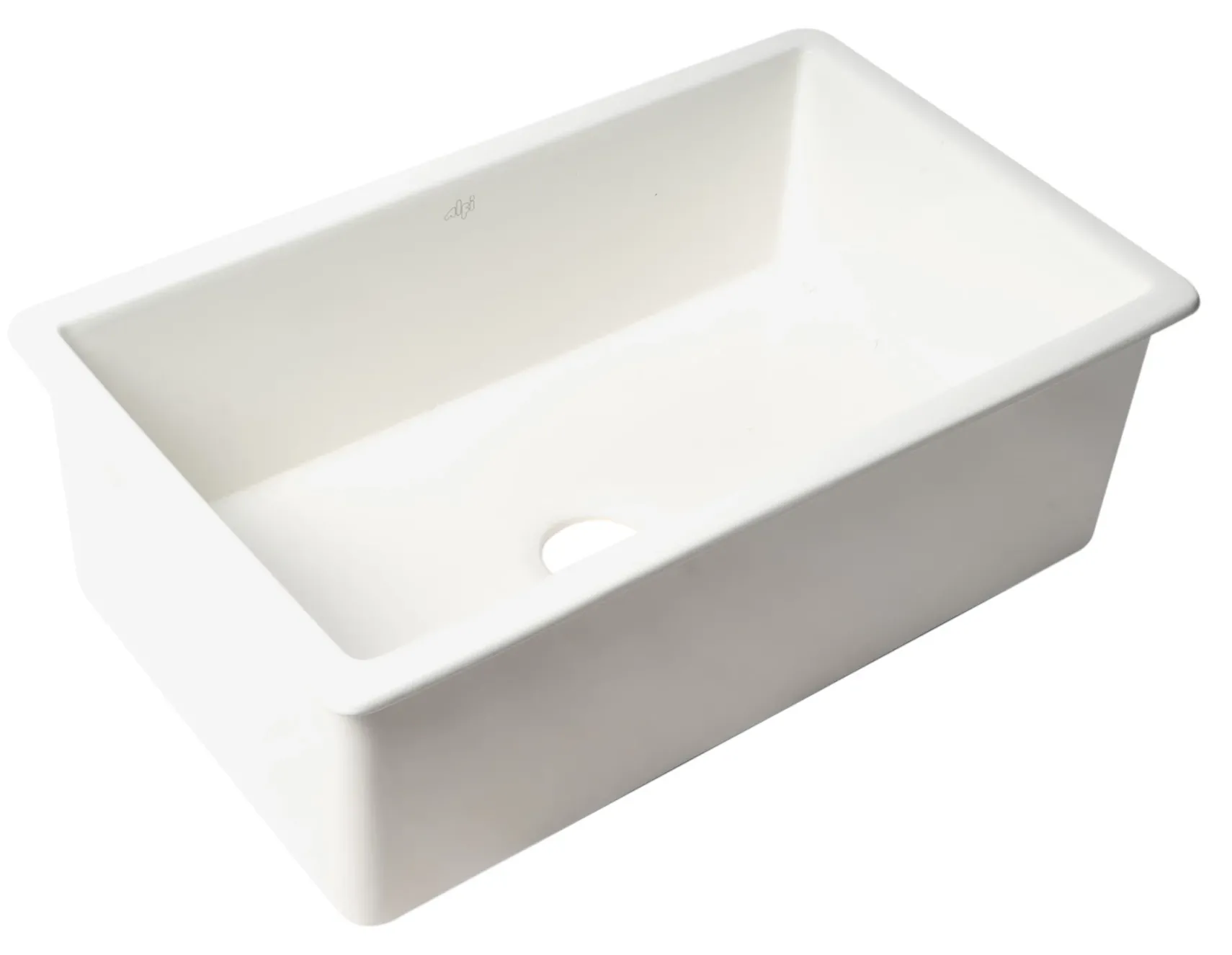 ALFI brand 30" Dual Mount Fireclay Kitchen Sink, White, No Faucet Hole, ABF3018UD-W
