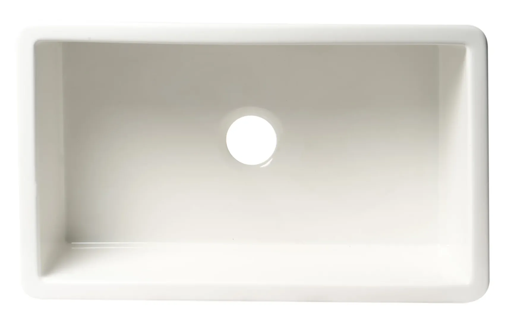 ALFI brand 30" Dual Mount Fireclay Kitchen Sink, White, No Faucet Hole, ABF3018UD-W