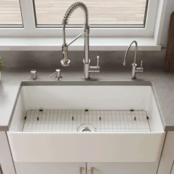 ALFI brand 36" Fireclay Farmhouse Sink, White, ABF3618-W