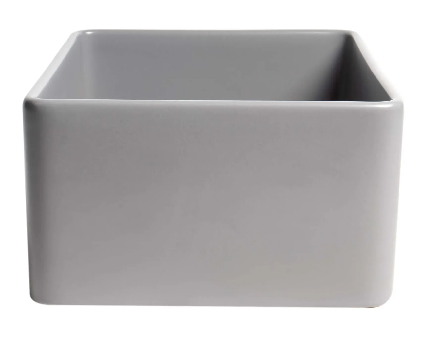 ALFI brand 24" Fireclay Farmhouse Sink, Gray Matte, No Faucet Hole, ABF2418-GM