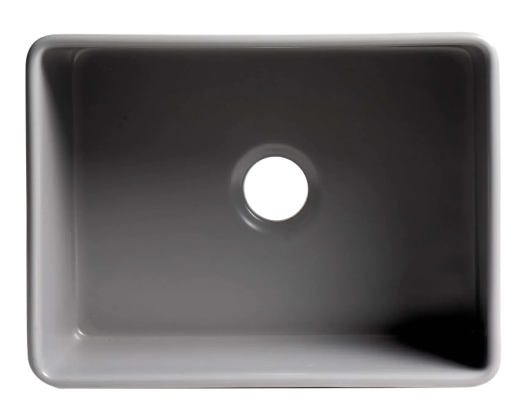 ALFI brand 24" Fireclay Farmhouse Sink, Gray Matte, No Faucet Hole, ABF2418-GM