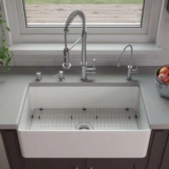 ALFI brand 33" Fireclay Farmhouse Sink, White, ABF3318S-W