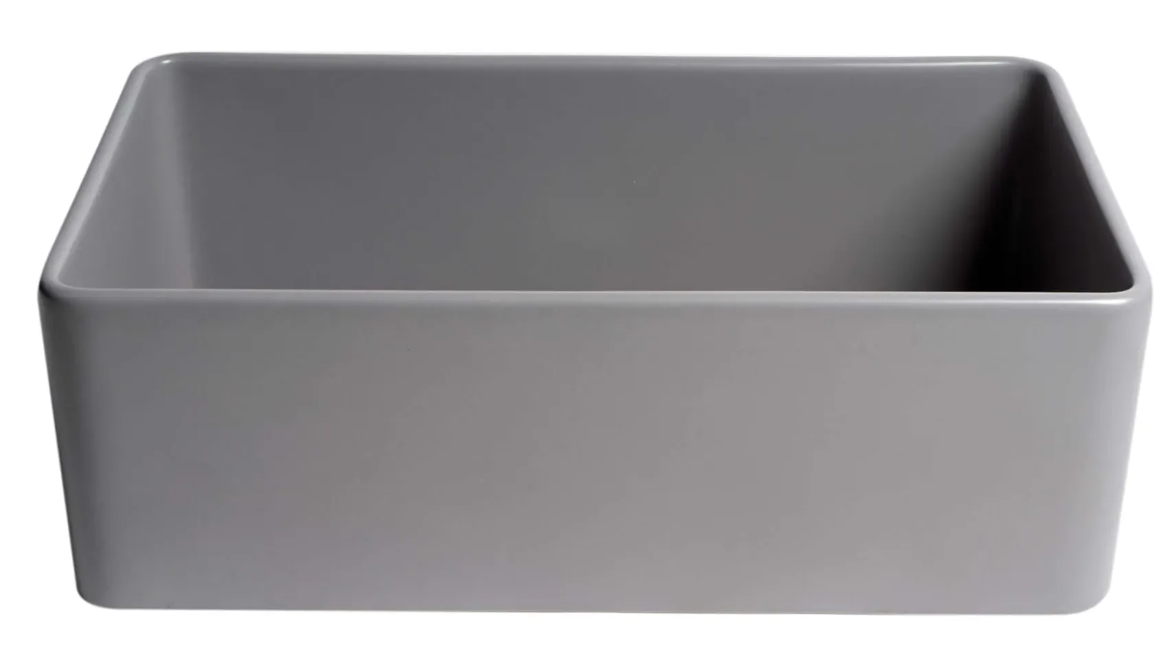 ALFI brand 30" Fireclay Farmhouse Sink, Gray Matte, No Faucet Hole, ABF3018-GM