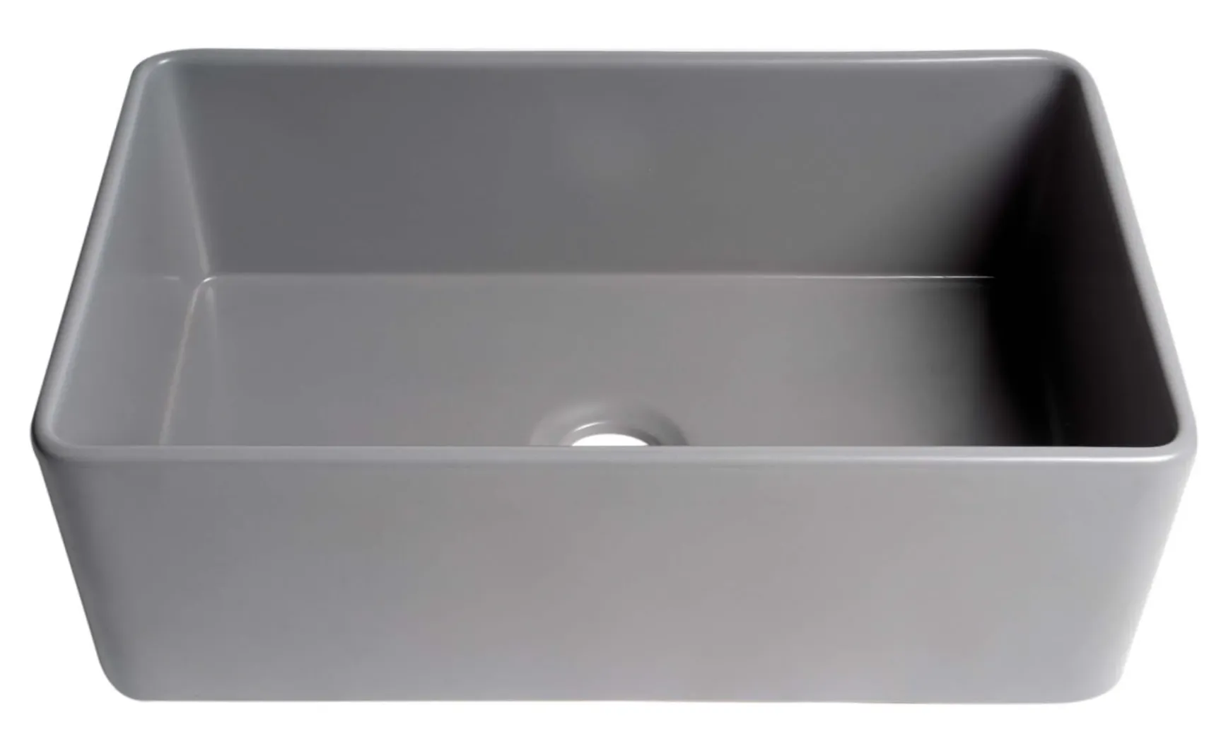 ALFI brand 30" Fireclay Farmhouse Sink, Gray Matte, No Faucet Hole, ABF3018-GM