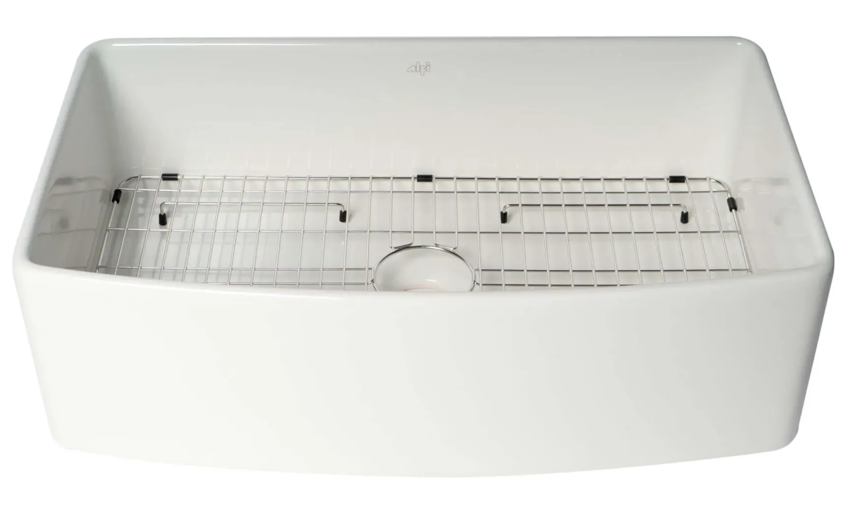 ALFI brand 33" Fireclay Farmhouse Sink with Accessories, White, ABFC3320S-W