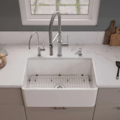 ALFI brand 30" Fireclay Farmhouse Sink, White, ABF3018-W