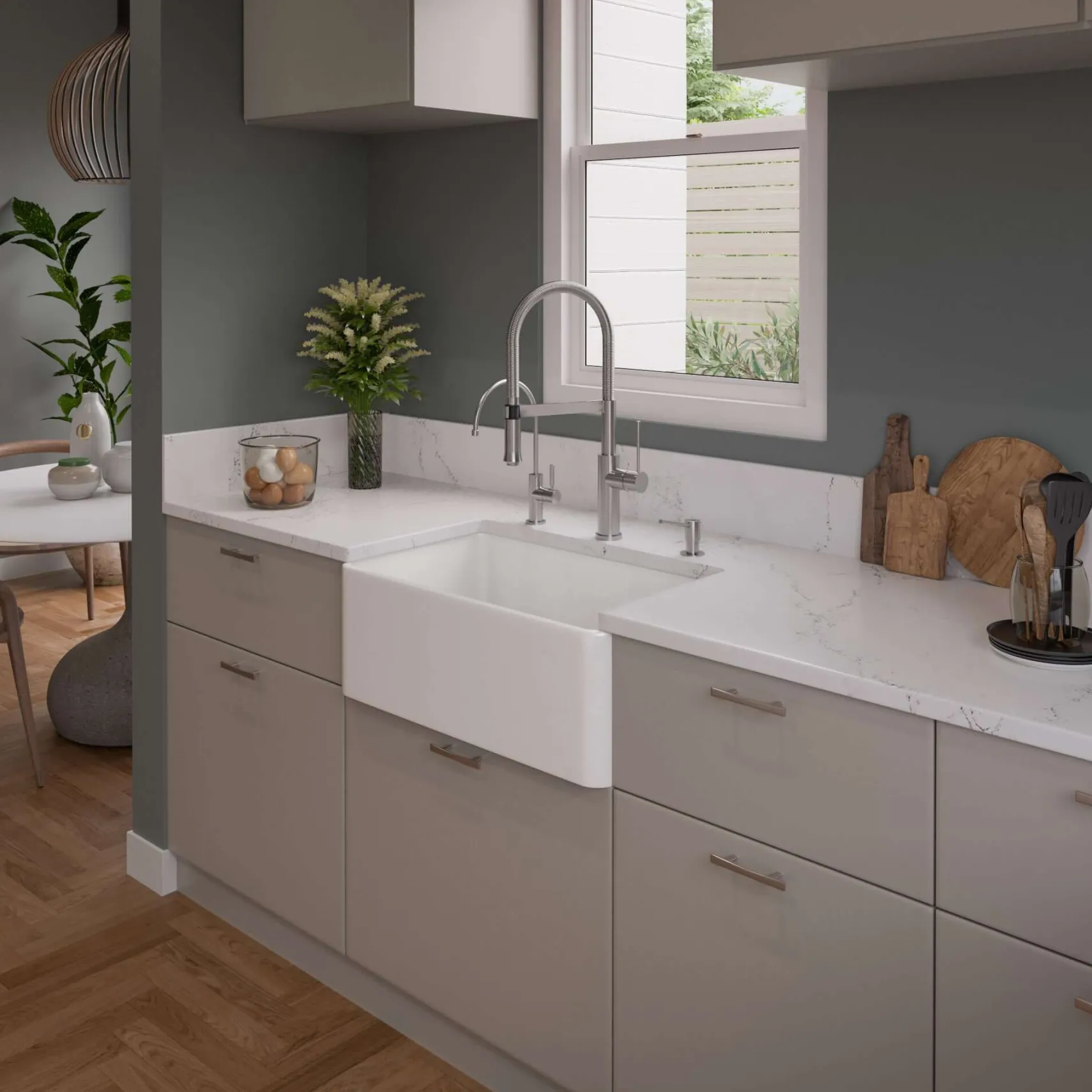 ALFI brand 30" Fireclay Farmhouse Sink, White, ABF3018-W