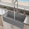 ALFI brand 36" Fireclay Farmhouse Sink, Gray Matte, No Faucet Hole, ABF3618-GM