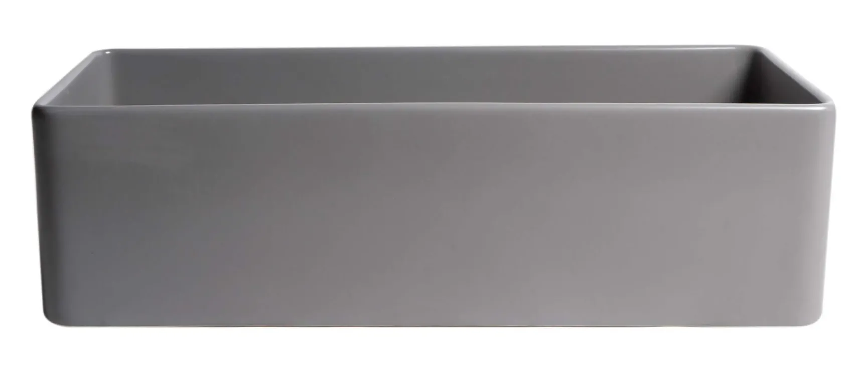 ALFI brand 36" Fireclay Farmhouse Sink, Gray Matte, No Faucet Hole, ABF3618-GM