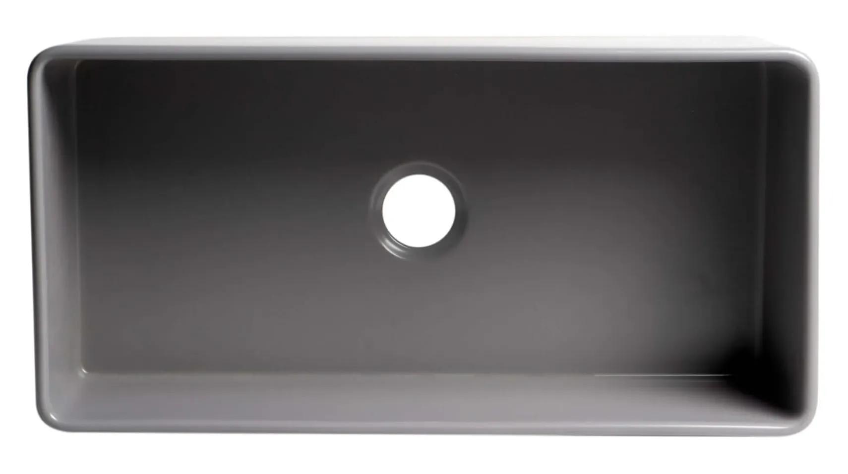 ALFI brand 36" Fireclay Farmhouse Sink, Gray Matte, No Faucet Hole, ABF3618-GM