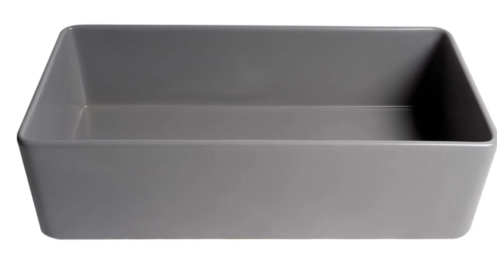 ALFI brand 36" Fireclay Farmhouse Sink, Gray Matte, No Faucet Hole, ABF3618-GM