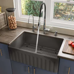 ALFI brand 30" Fireclay Farmhouse Sink, Concrete, ABCO3020SB