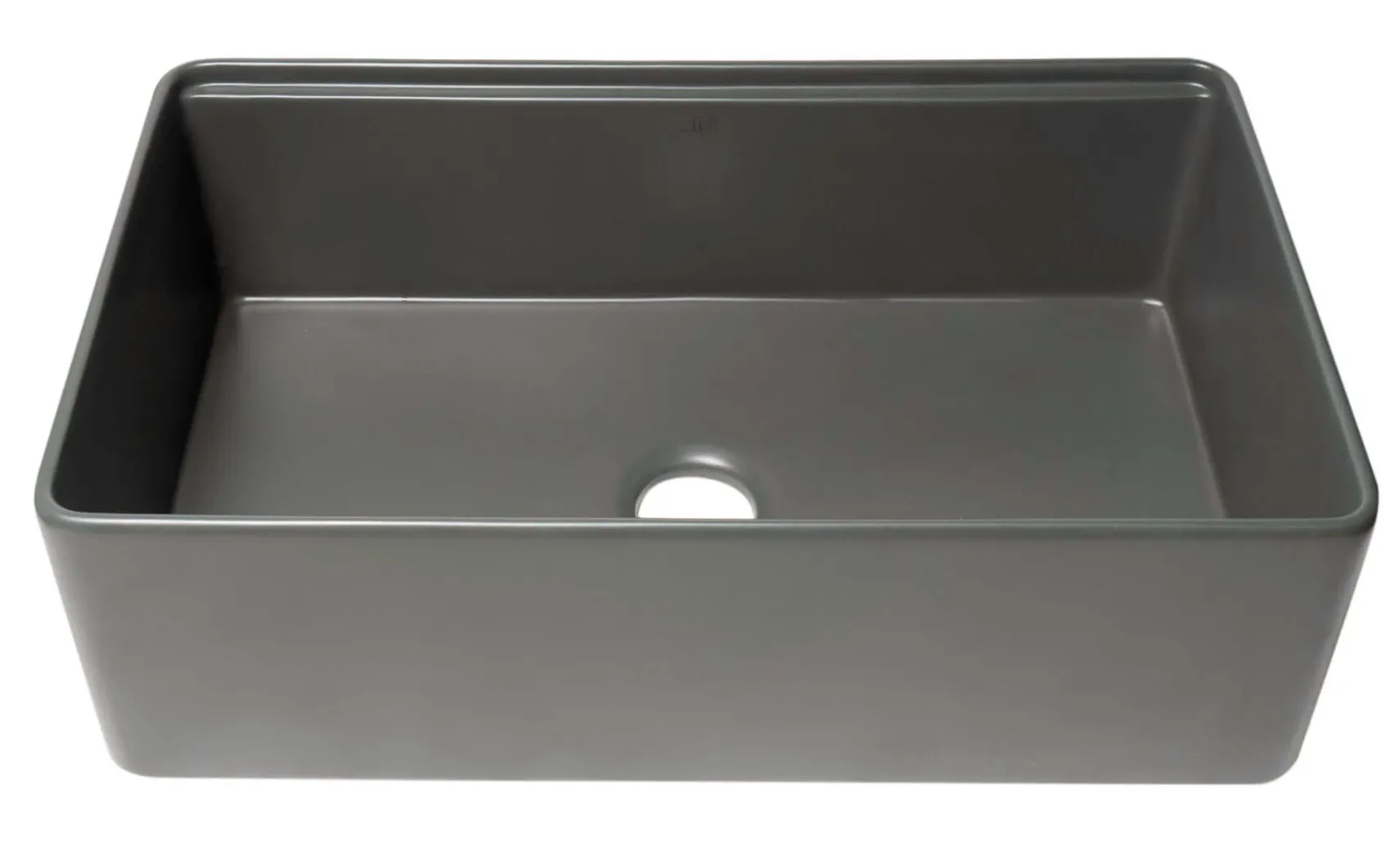 ALFI brand 33" Fireclay Workstation Farmhouse Step Rim Sink with Accessories, Gray Matte, No Faucet Hole, ABFS3320S-GM