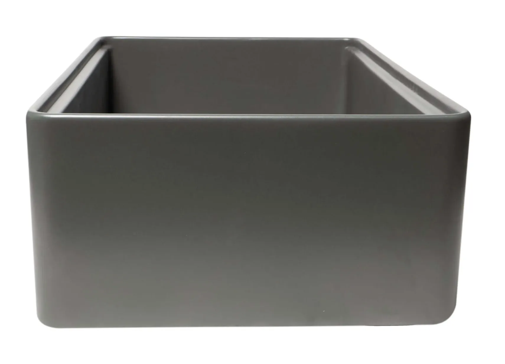 ALFI brand 33" Fireclay Workstation Farmhouse Step Rim Sink with Accessories, Gray Matte, No Faucet Hole, ABFS3320S-GM