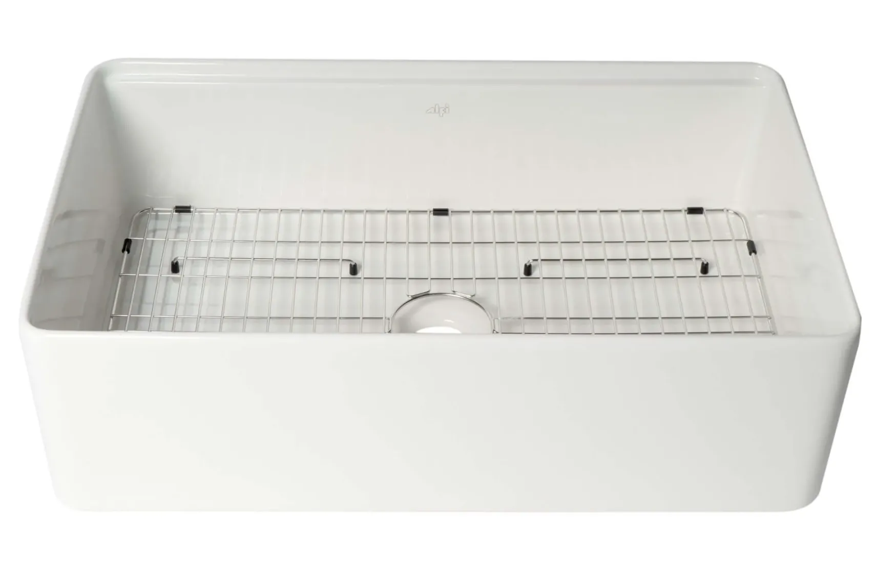 ALFI brand 33" Fireclay Workstation Farmhouse Sink with Accessories, White, ABFS3320S-W