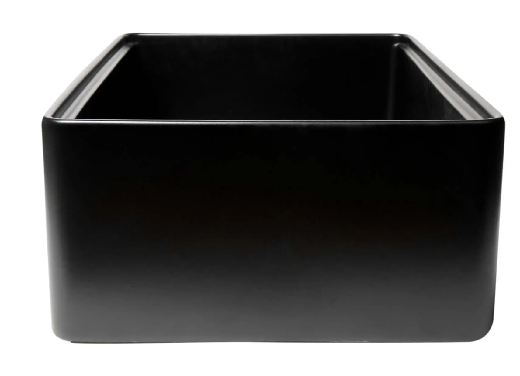 ALFI brand 33" Fireclay Workstation Farmhouse Step Rim Sink with Accessories, Black Matte, No Faucet Hole, ABFS3320S-BM