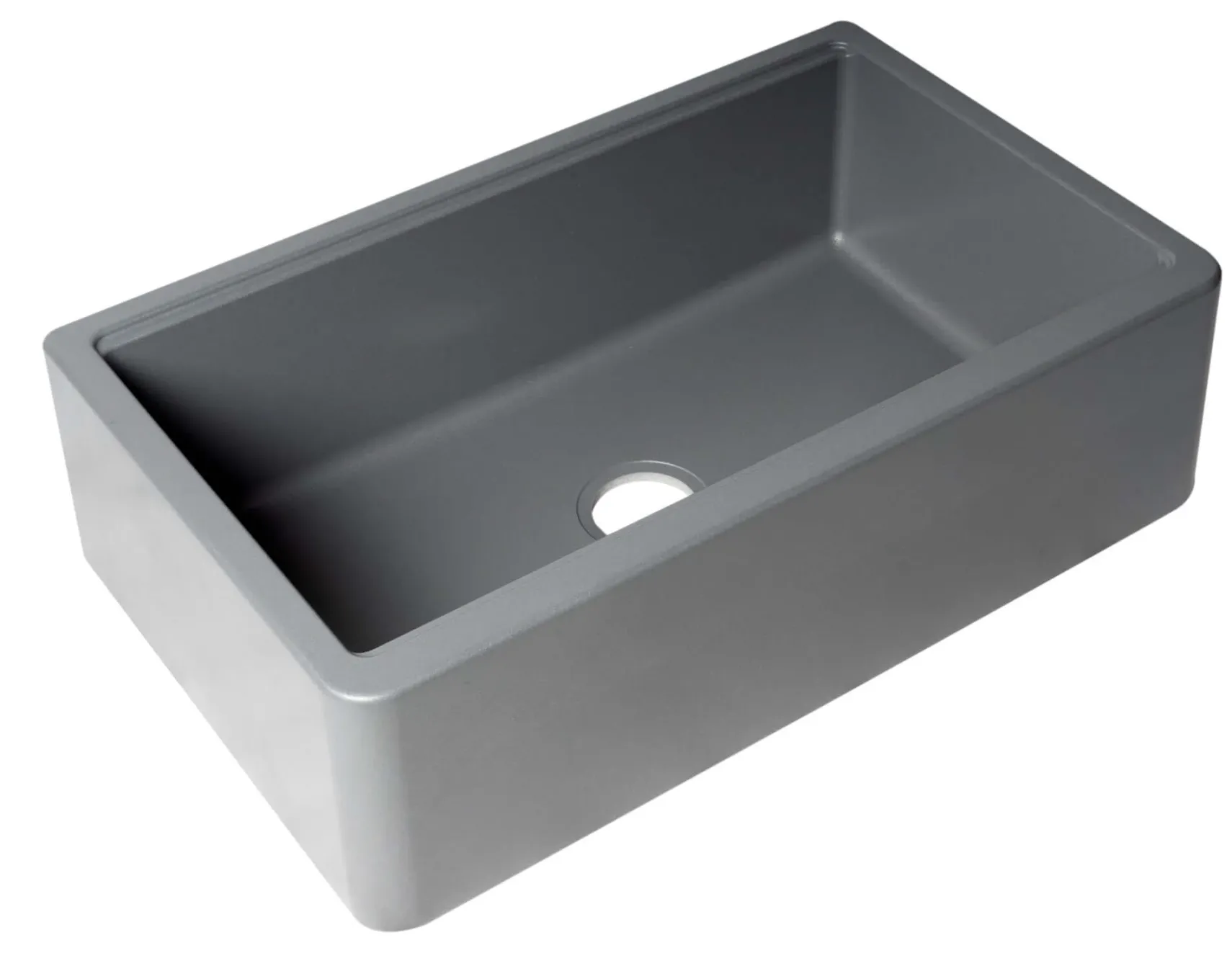 ALFI brand 33" Granite Composite Workstation Farmhouse Sink with Accessories, Titanium, No Faucet Hole, AB33FARM-T