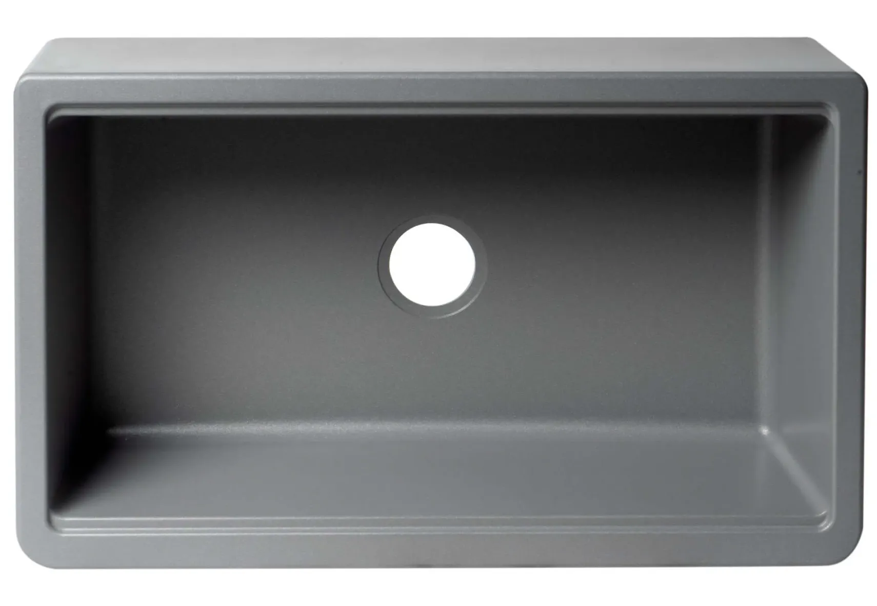 ALFI brand 33" Granite Composite Workstation Farmhouse Sink with Accessories, Titanium, No Faucet Hole, AB33FARM-T