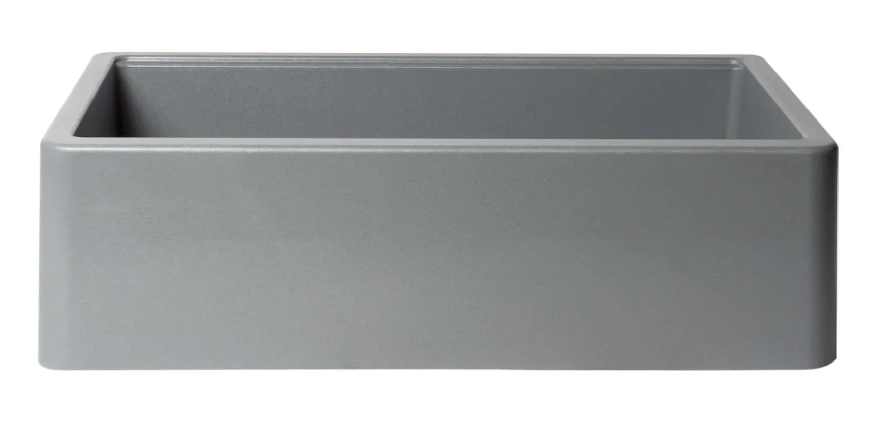 ALFI brand 33" Granite Composite Workstation Farmhouse Sink with Accessories, Titanium, No Faucet Hole, AB33FARM-T