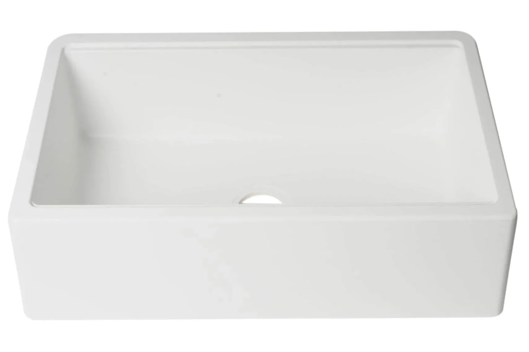 ALFI brand 33" Granite Composite Workstation Farmhouse Sink with Accessories, White, No Faucet Hole, AB33FARM-W