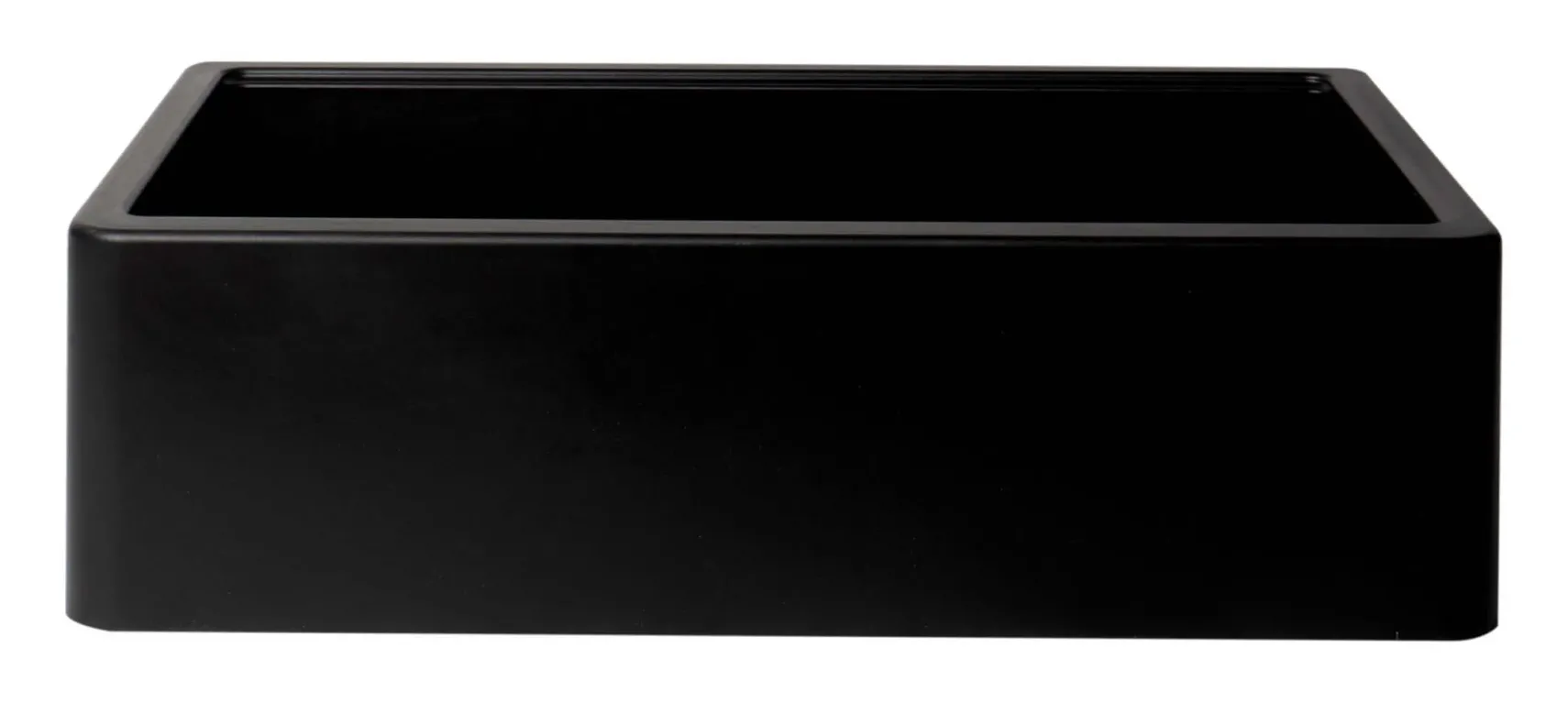 ALFI brand 33" Granite Composite Workstation Farmhouse Sink with Accessories, Black, No Faucet Hole, AB33FARM-BLA