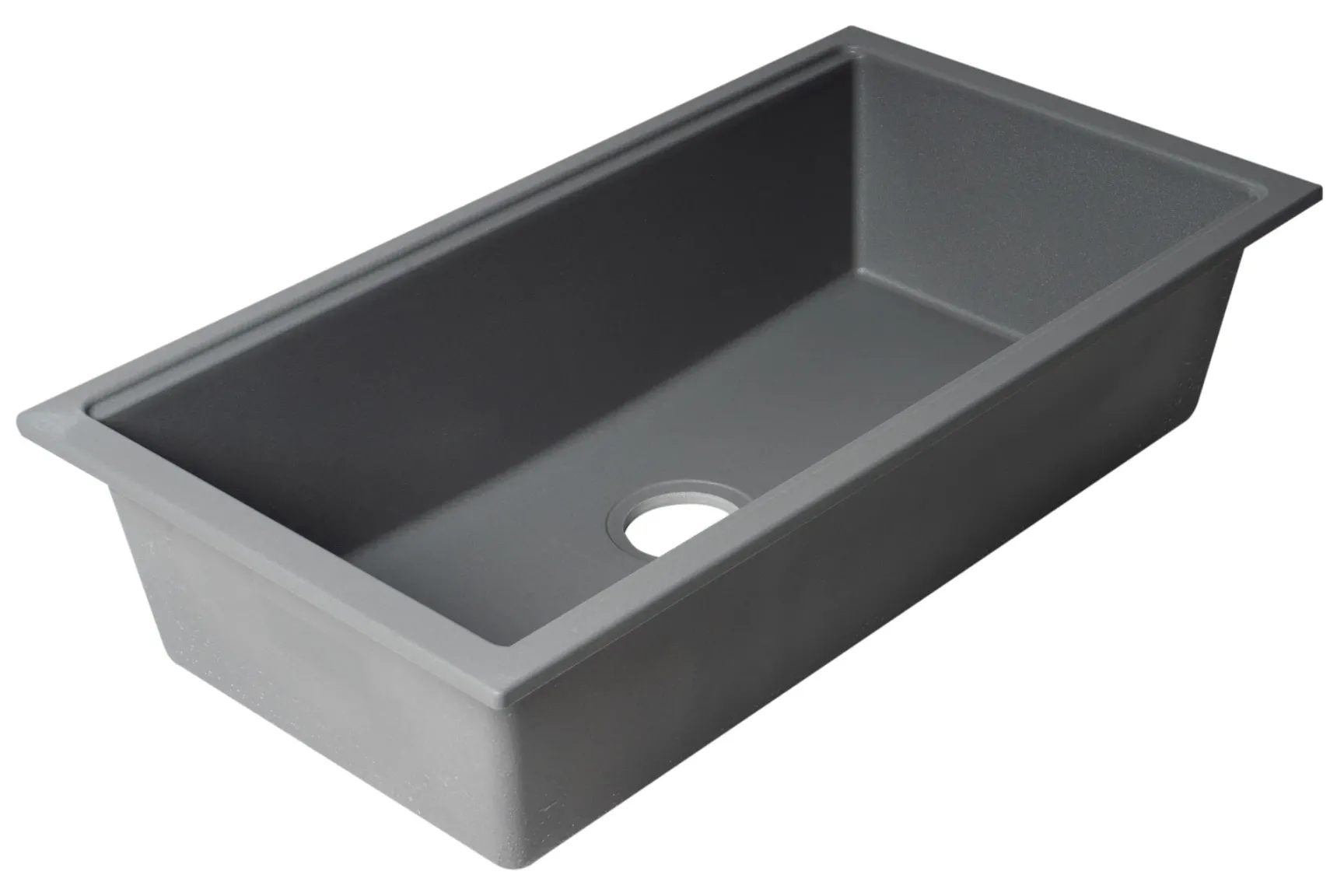 ALFI brand 34" Under Mount Granite Composite Workstation Kitchen Sink with Accessories, Titanium, No Faucet Hole, AB3418SBUM-T