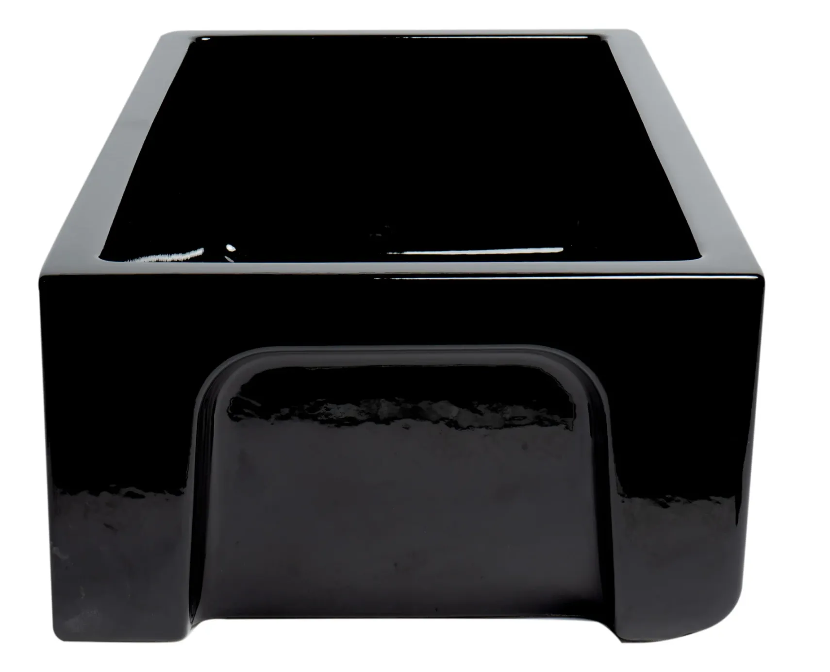 ALFI 33" Fireclay Farmhouse Kitchen Sink, Single Bowl, Reversible, Black Gloss, AB3318HS-BG