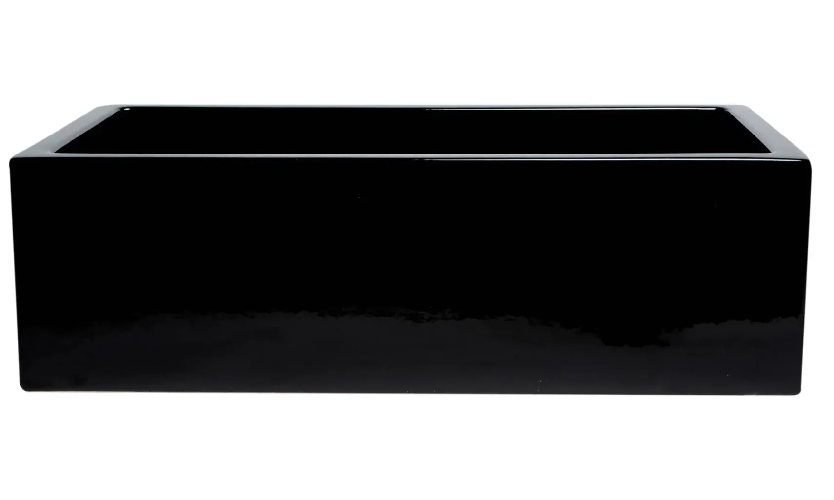 ALFI 33" Fireclay Farmhouse Kitchen Sink, Single Bowl, Reversible, Black Gloss, AB3318HS-BG