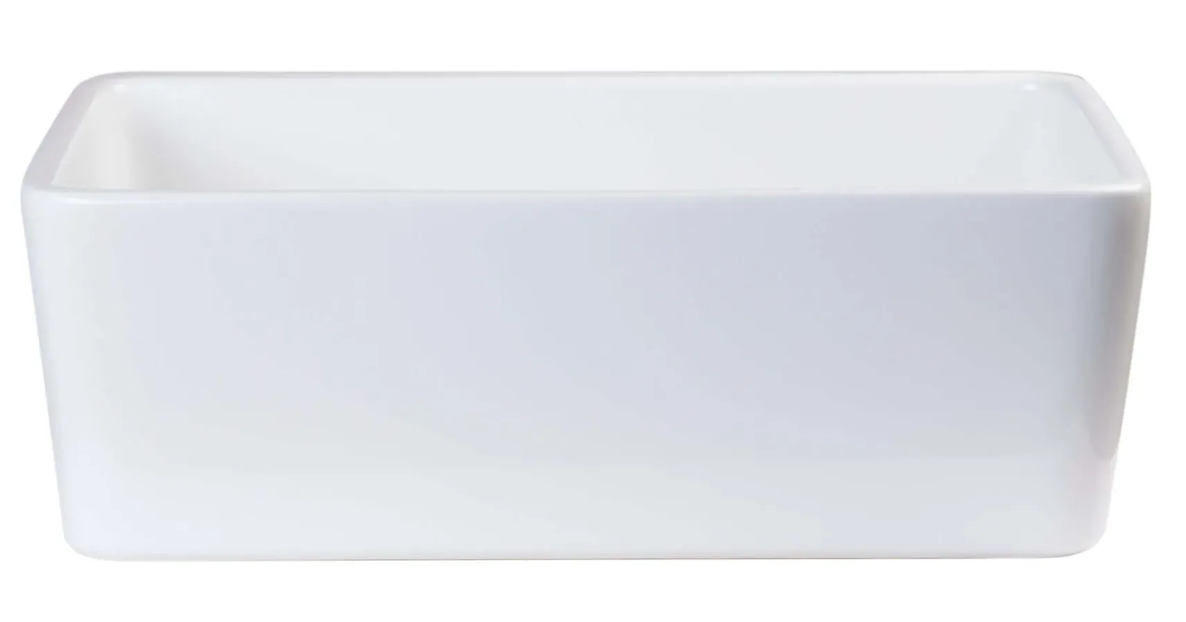 ALFI 23" Fireclay Smooth Apron Single Bowl Farmhouse Apron Sink, White, AB503-W