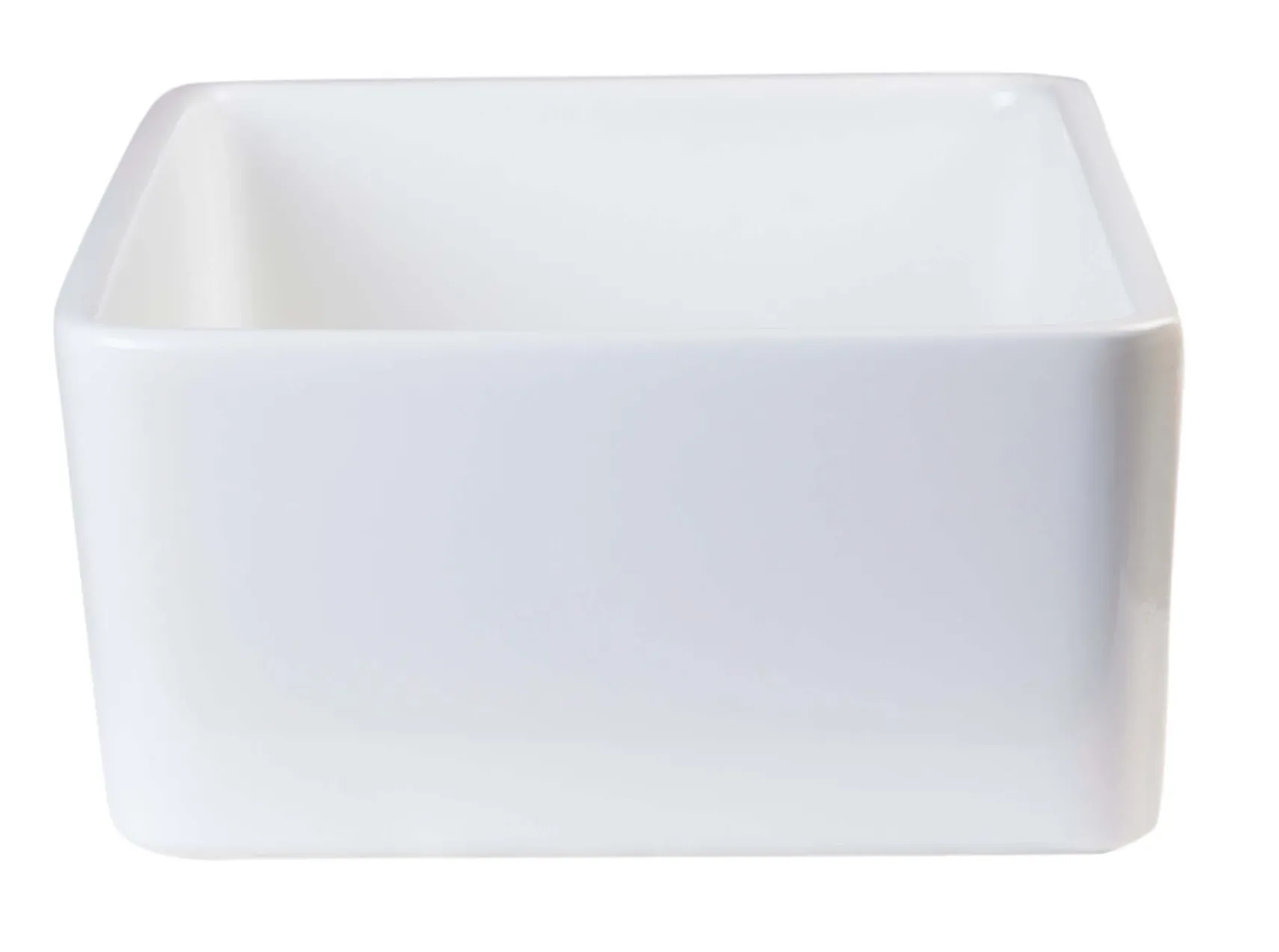 ALFI 23" Fireclay Smooth Apron Single Bowl Farmhouse Apron Sink, White, AB503-W