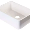 ALFI 23" Fireclay Smooth Apron Single Bowl Farmhouse Apron Sink, Biscuit AB503-B