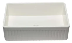 ALFI 33" Fluted Single Bowl Fireclay Farmhouse Apron Sink, Biscuit, AB532-B