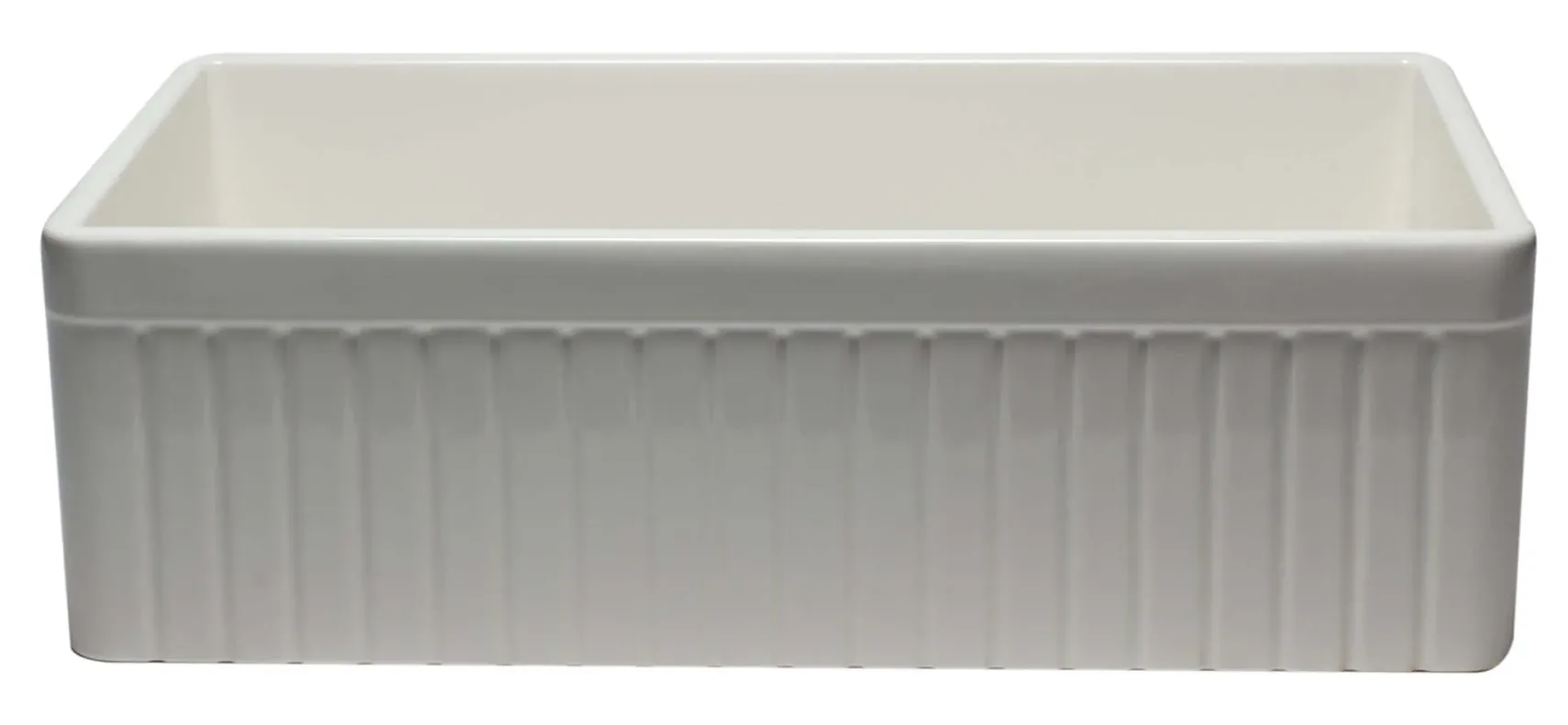 ALFI 33" Fluted Single Bowl Fireclay Farmhouse Apron Sink, Biscuit, AB532-B