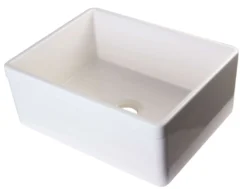 ALFI 26" Single Bowl Fireclay Farmhouse Apron Sink, Biscuit, Decorative, AB506-B