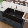 ALFI 36" Single Bowl Fireclay Farmhouse Kitchen Sink, Black Matte, Reversible, AB3618HS-BM