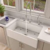ALFI 33" Single Bowl Fireclay Farmhouse Apron Sink, White, AB533-W