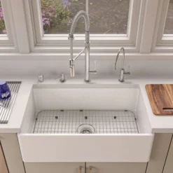 ALFI 33" Single Bowl Fireclay Farmhouse Apron Sink, White, AB533-W
