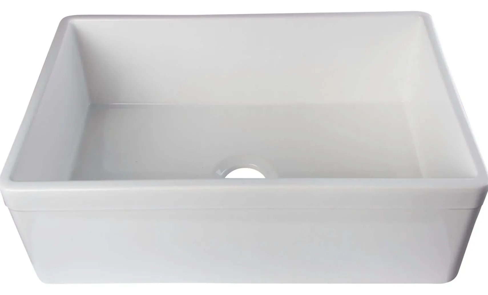 ALFI 30" Single Bowl Fireclay Farmhouse Apron Sink, White, Decorative, AB511-W