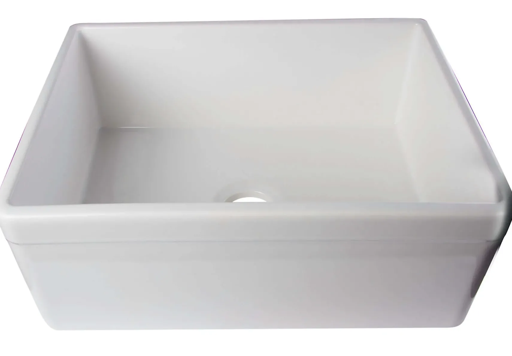 ALFI 26" Single Bowl Fireclay Farmhouse Apron Sink, White, Decorative, AB506-W