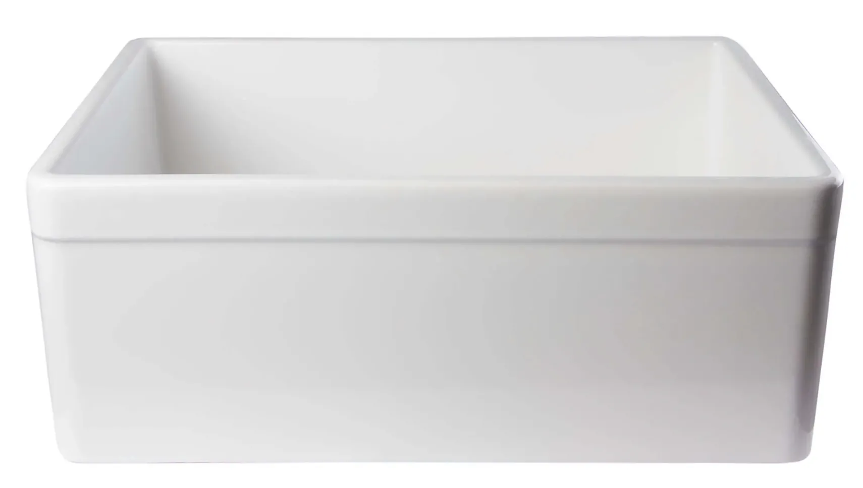 ALFI 26" Single Bowl Fireclay Farmhouse Apron Sink, White, Decorative, AB506-W