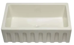 ALFI 30" Single Bowl Fireclay Farmhouse Apron Sink, Biscuit, Reversible, AB3018HS-B