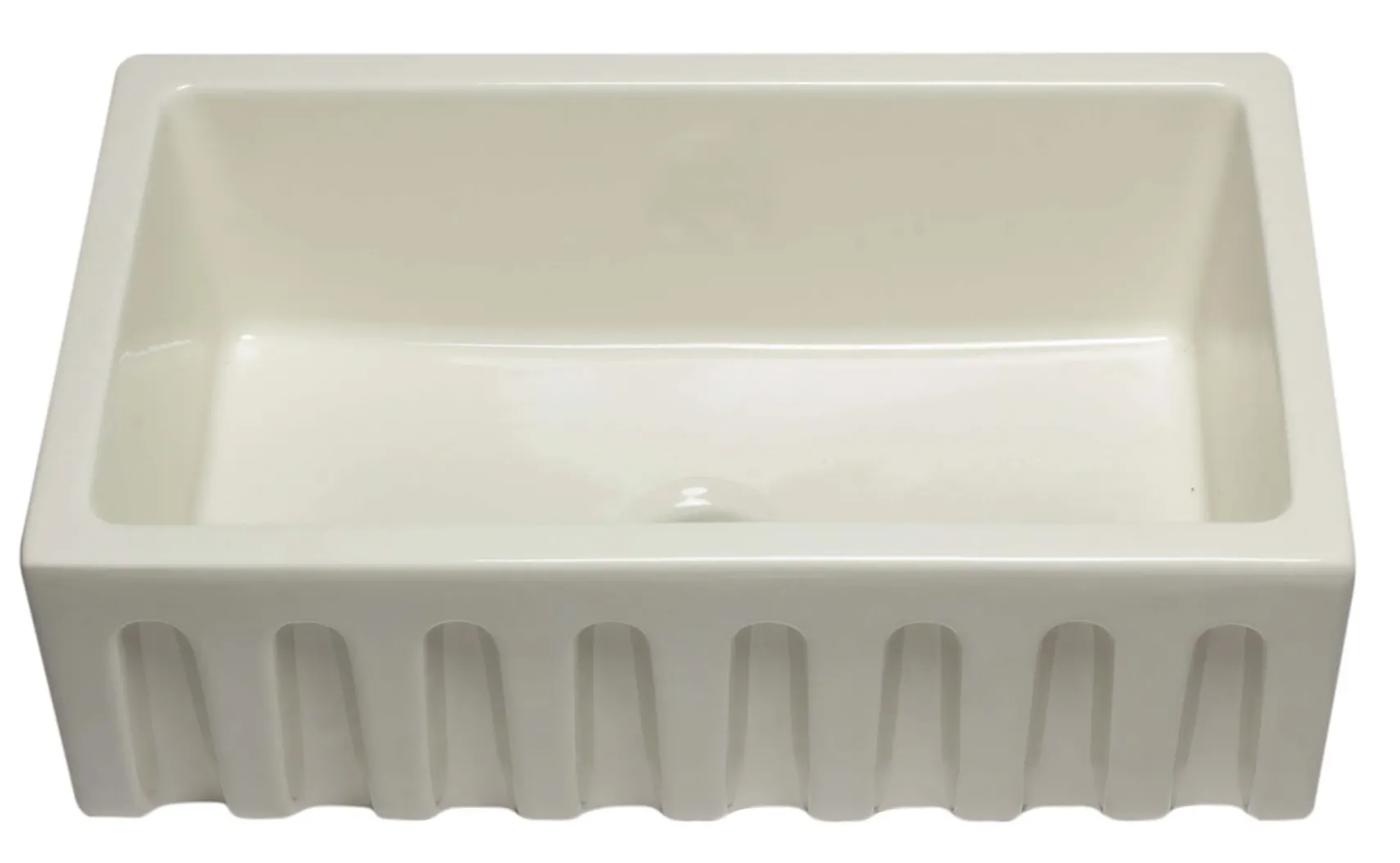 ALFI 30" Single Bowl Fireclay Farmhouse Apron Sink, Biscuit, Reversible, AB3018HS-B