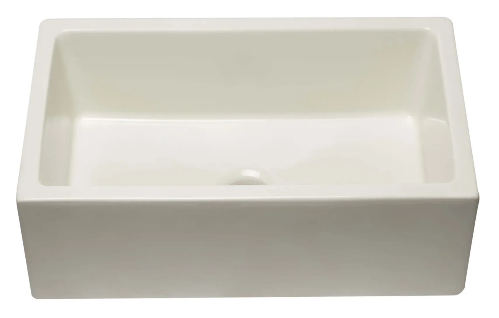 ALFI 30" Single Bowl Fireclay Farmhouse Apron Sink, Biscuit, Reversible, AB3018HS-B
