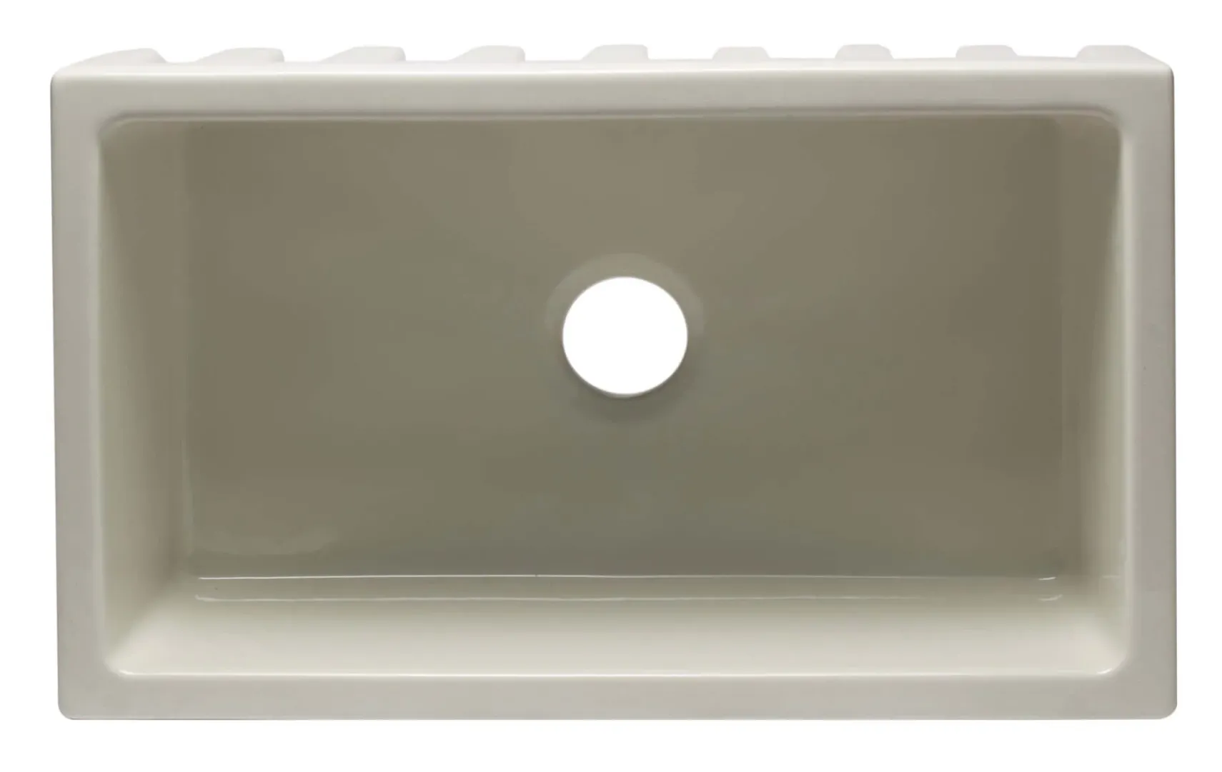 ALFI 30" Single Bowl Fireclay Farmhouse Apron Sink, Biscuit, Reversible, AB3018HS-B