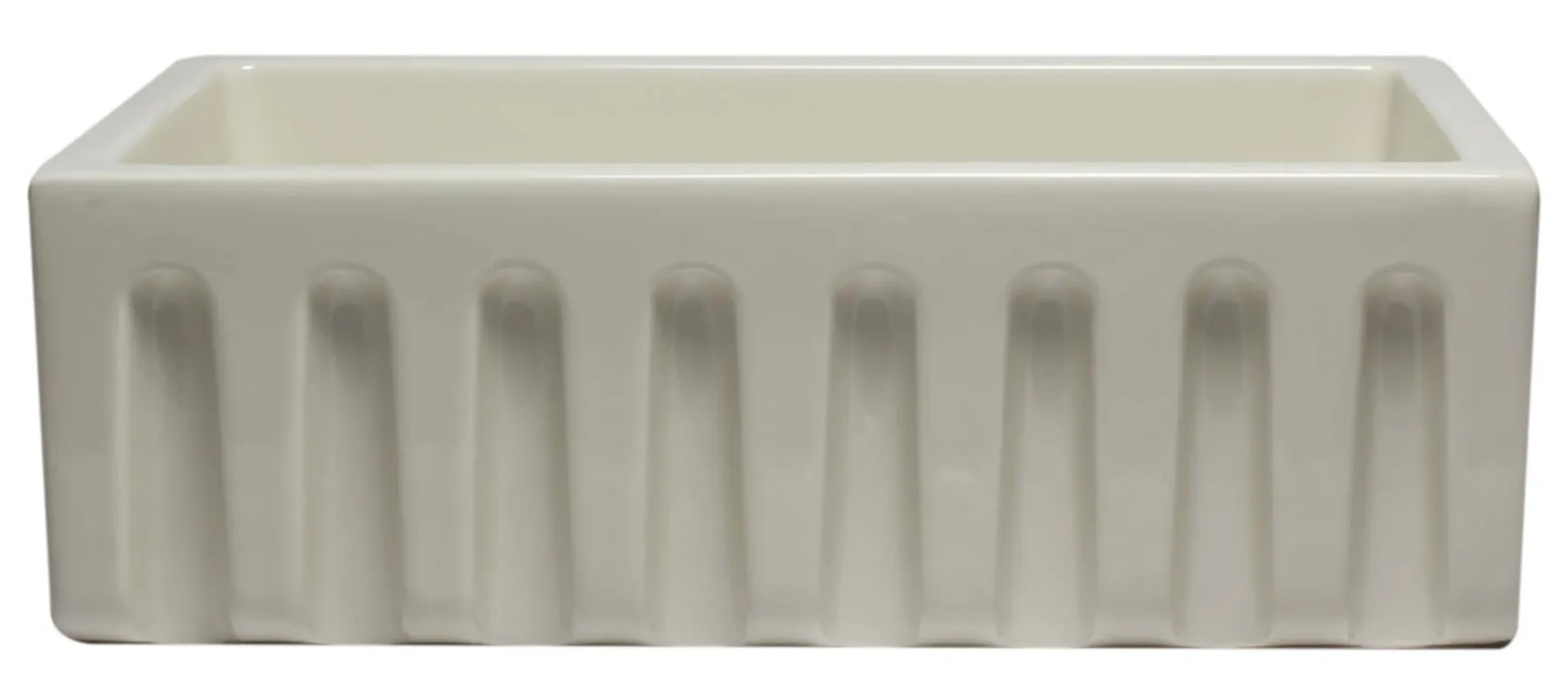 ALFI 30" Single Bowl Fireclay Farmhouse Apron Sink, Biscuit, Reversible, AB3018HS-B