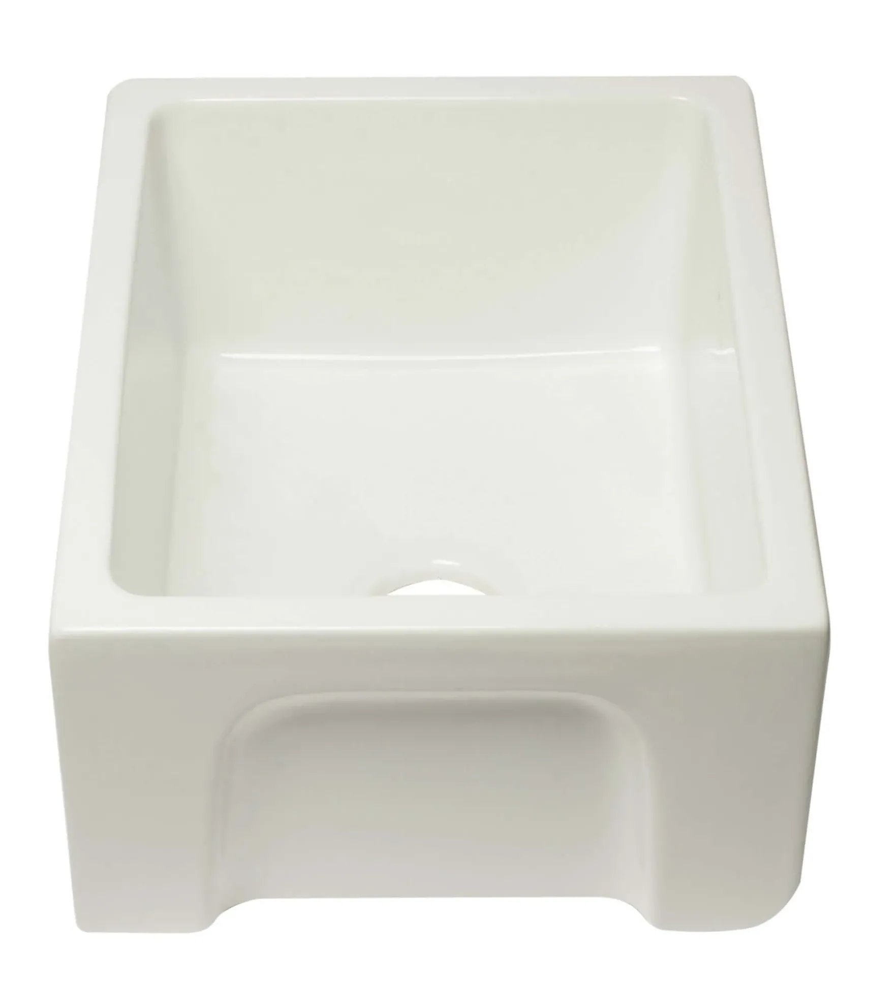 ALFI 24" Single Bowl Fireclay Farmhouse Apron Sink, Biscuit, Reversible, AB2418HS-B