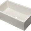 ALFI 33" Single Bowl Thick Wall Fireclay Farmhouse Apron Sink, Reversible, Biscuit, AB3318SB-B