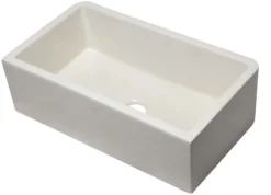 ALFI 33" Single Bowl Thick Wall Fireclay Farmhouse Apron Sink, Reversible, Biscuit, AB3318SB-B