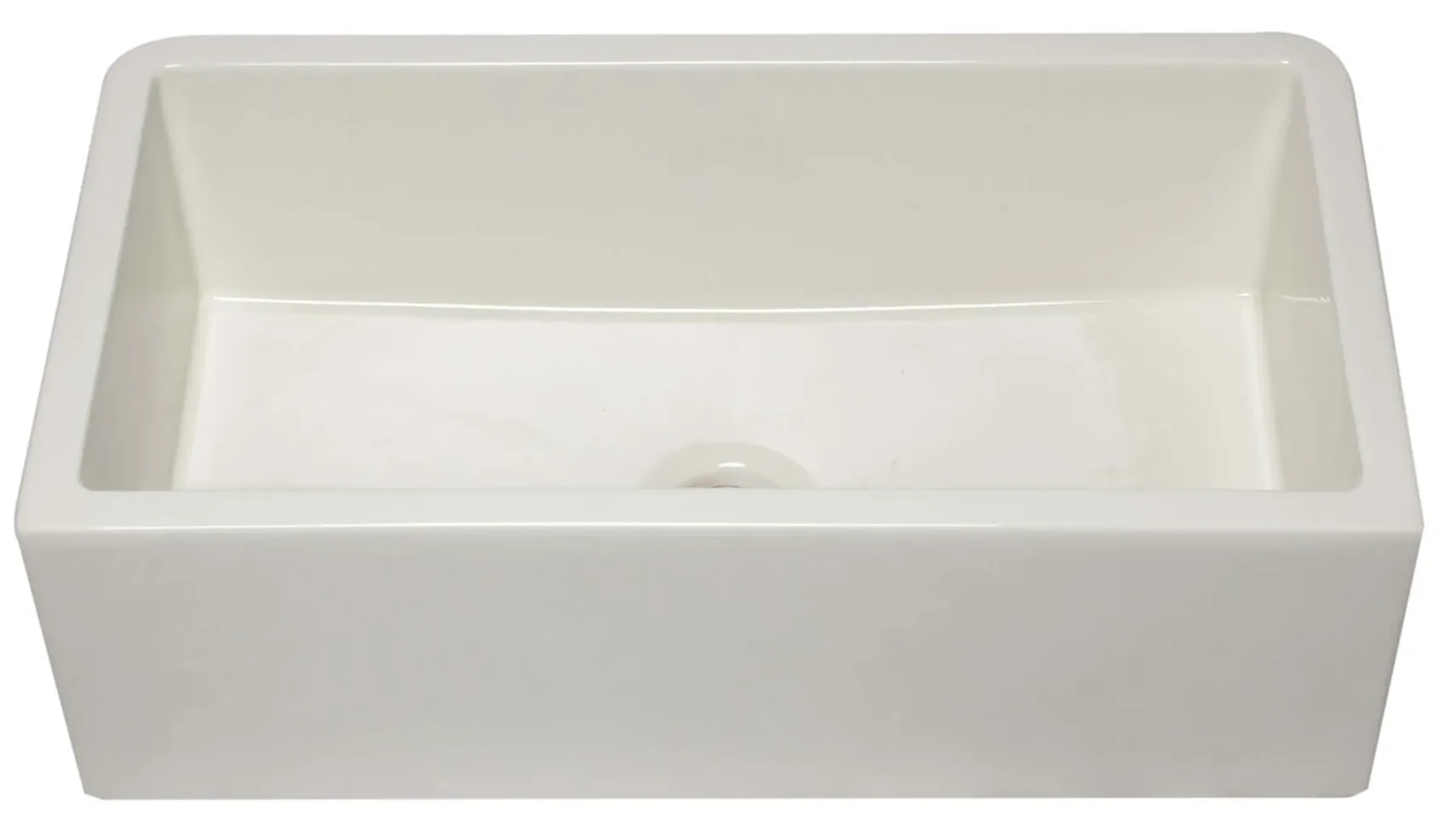 ALFI 33" Single Bowl Thick Wall Fireclay Farmhouse Apron Sink, Reversible, Biscuit, AB3318SB-B